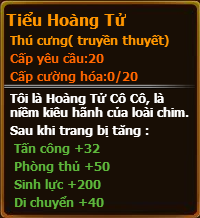 Chỉ số pet tiểu hoàng tử gunbao Chỉ số pet tiểu hoàng tử gunbao