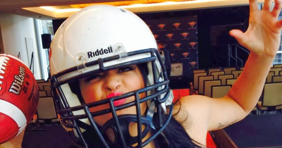 Pro Cheerleader Heaven BC Lions Cheerleaders Trying on Helmets