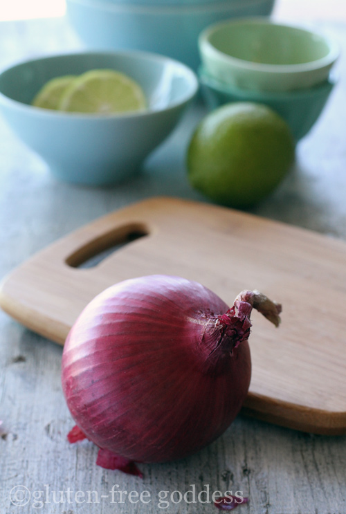 Red onion and fresh limes