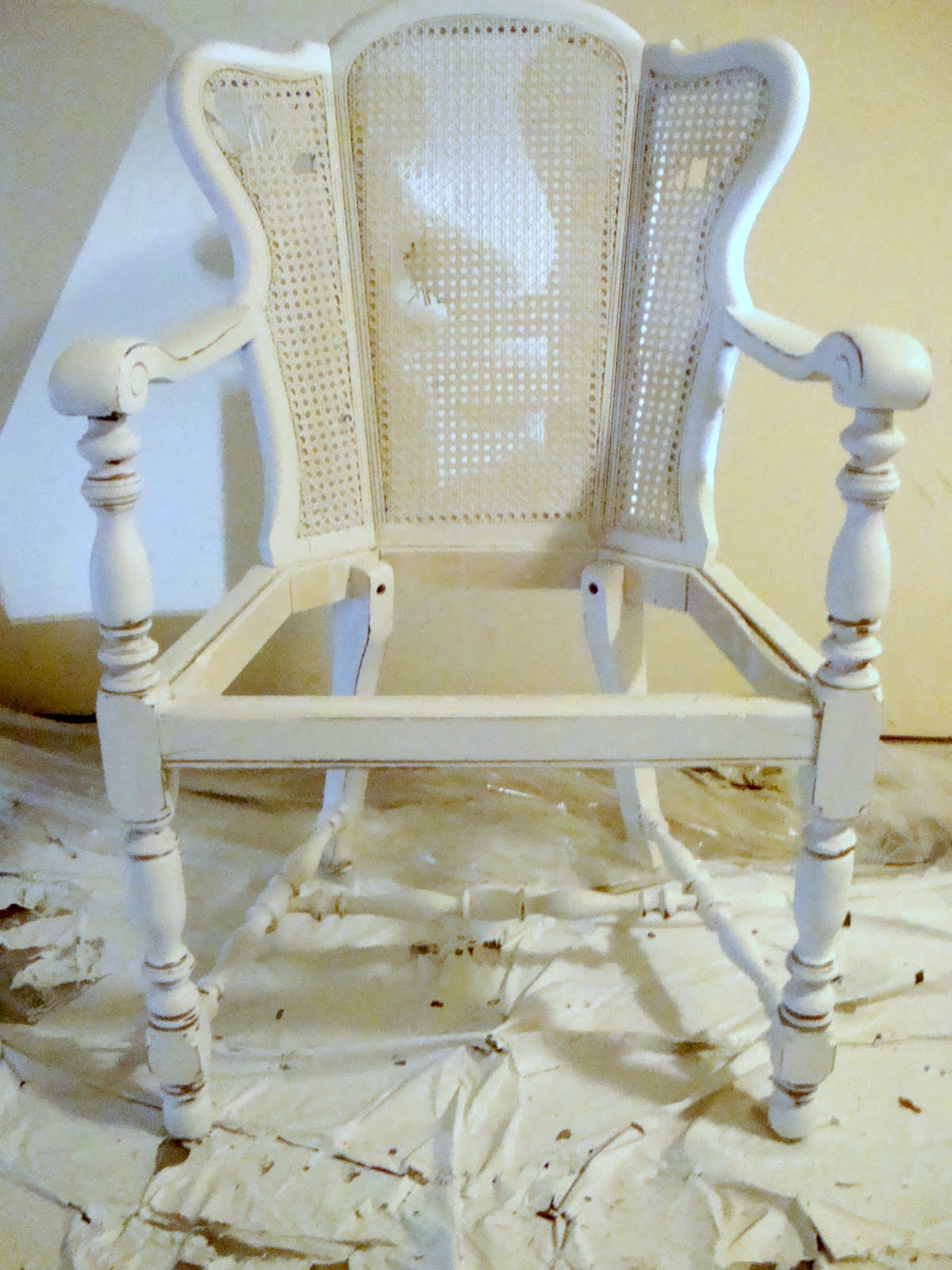 Sugar and Spackle: Before & After: DIY Upholstered Cane-Back Chair