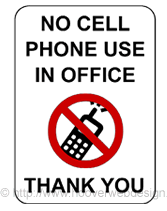 no phone use sign