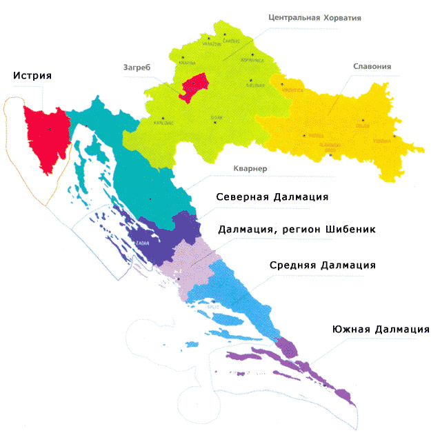 Croatia map карта Хорватии