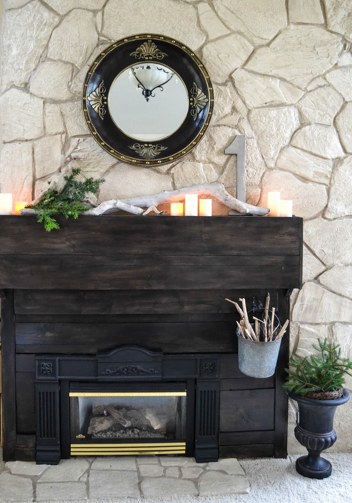 Down to Earth Style Make an Off Centered Fireplace Visually Symmetrical