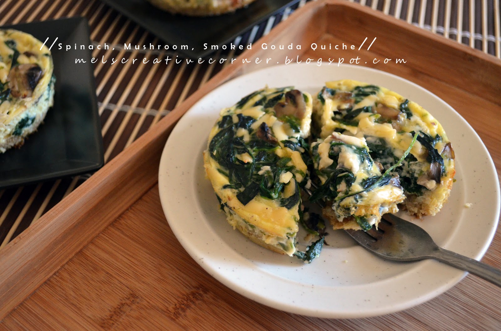 Spinach, Mushroom, and Smoked Gouda Quiche!