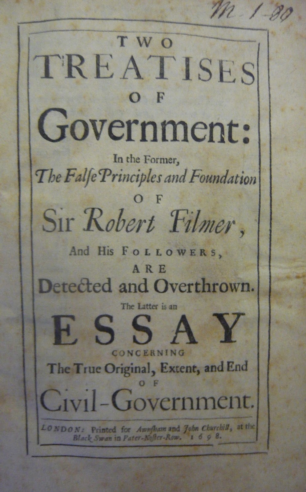 john locke two treatises of government philosophy essay John locke preface preface to the two treatises reader, you have here the beginning and the end of a wo-part treatise about government it isn't worthwhile. john locke two treatises of government philosophy essay John locke preface preface to the two treatises reader, you have here the beginning and the end of a wo-part treatise about government it isn't worthwhile.