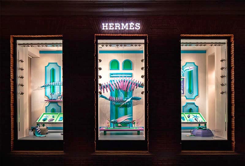 escaparate de Zim & Zou para la tienda Hermès