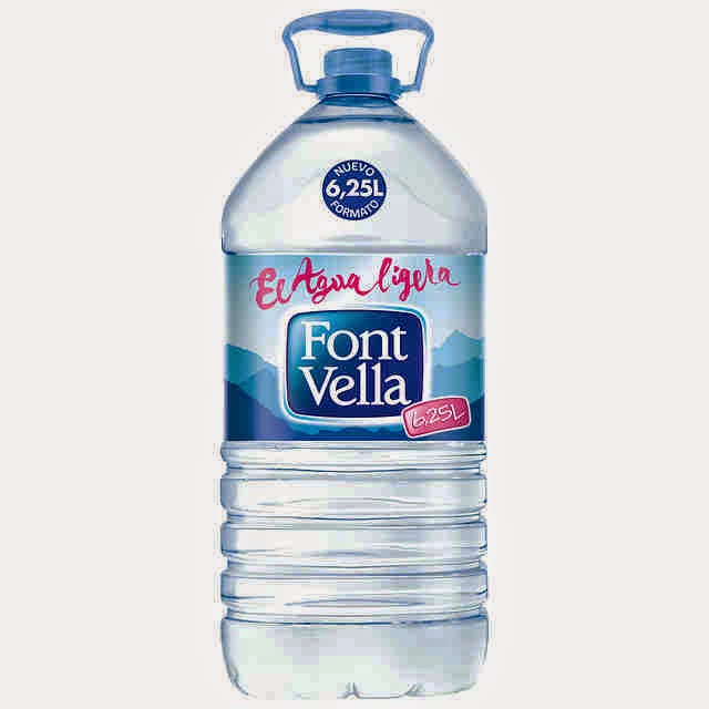 Botella de 6,25 litros de Font Vella Botella de agua mineral de 6,25 litros de Font Vella