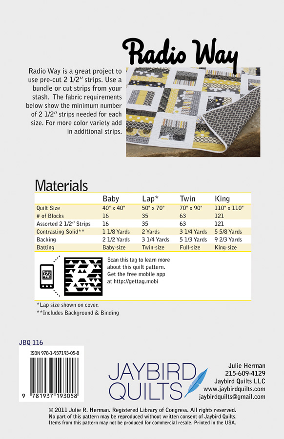 Jaybird Quilts Radio Way Quilt Pattern