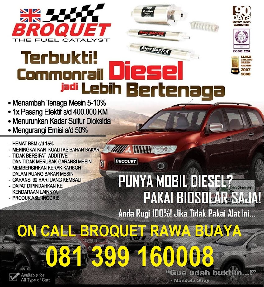 Jual Penghemat BBM Diesel Commonrail, Broquet Jakarta Rawa Buaya