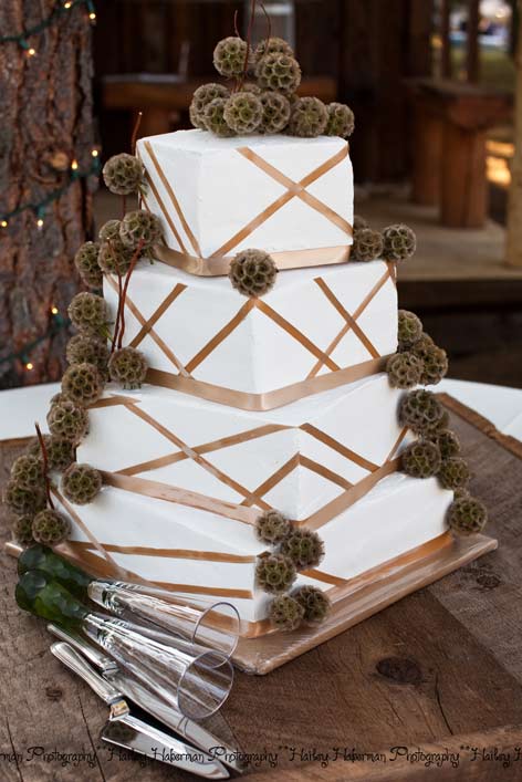 Cle Elum Backyard Wedding | Jeff and Elisia | Ellensburg Wedding Photo of wedding cake