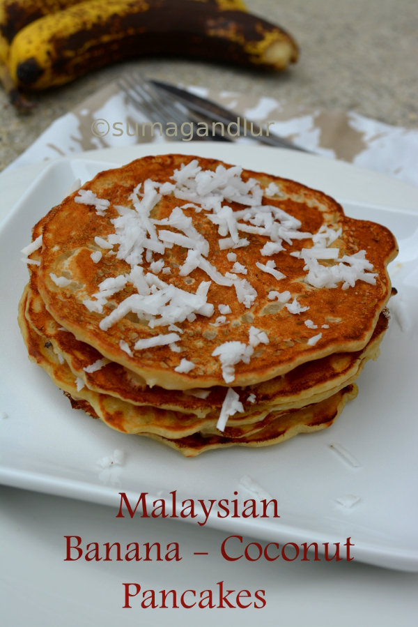 Veggie Platter Lempeng Pisang Malaysian Banana Coconut Pancakes