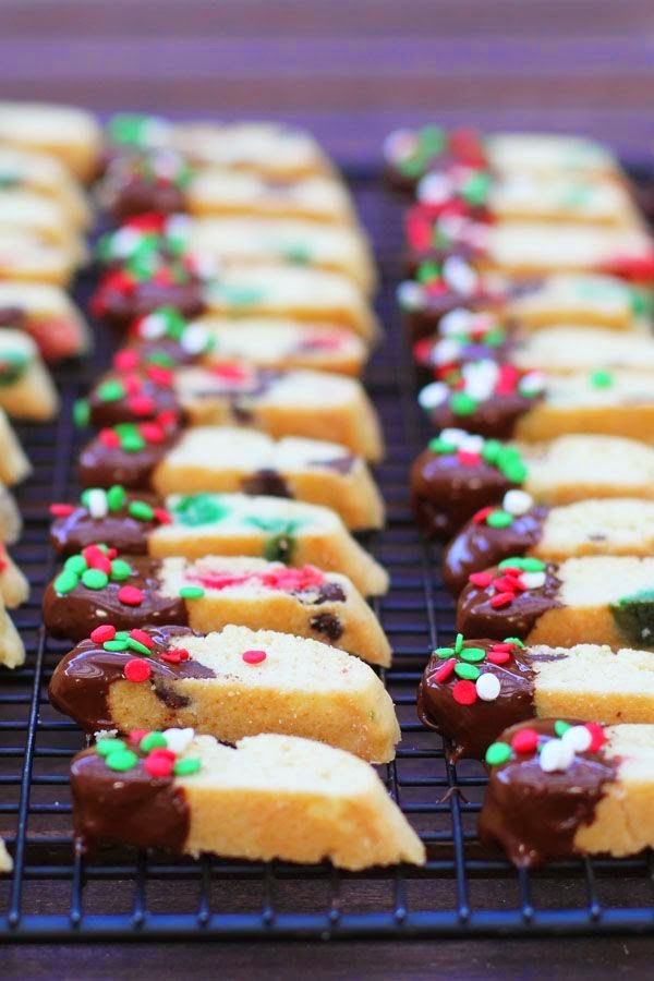 Mini Homemade Holiday Biscotti Christmas Cookies