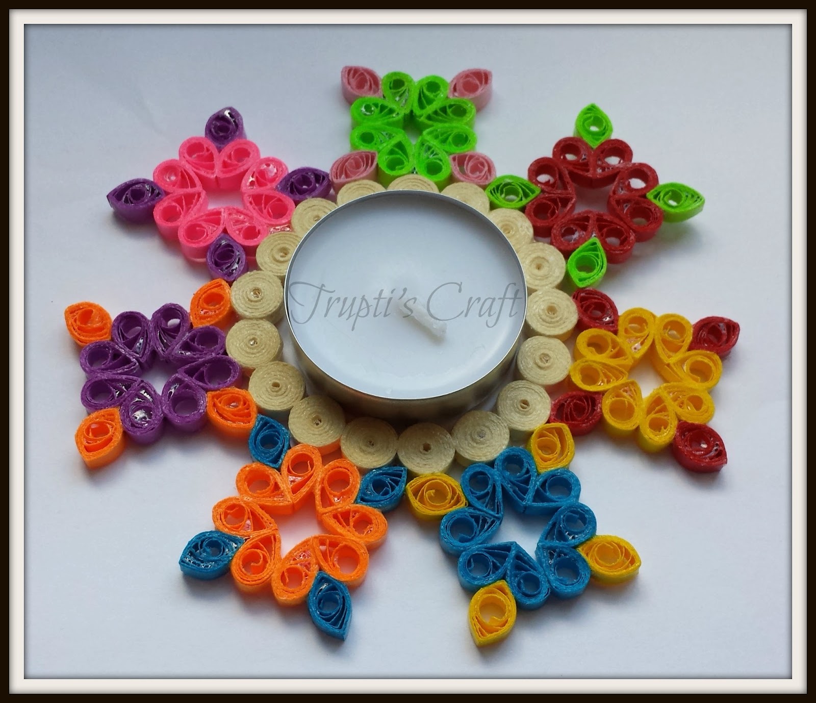 Trupti's Craft Multipurpose Paper Quilling Candle Holder / Ornament / Photo Holder