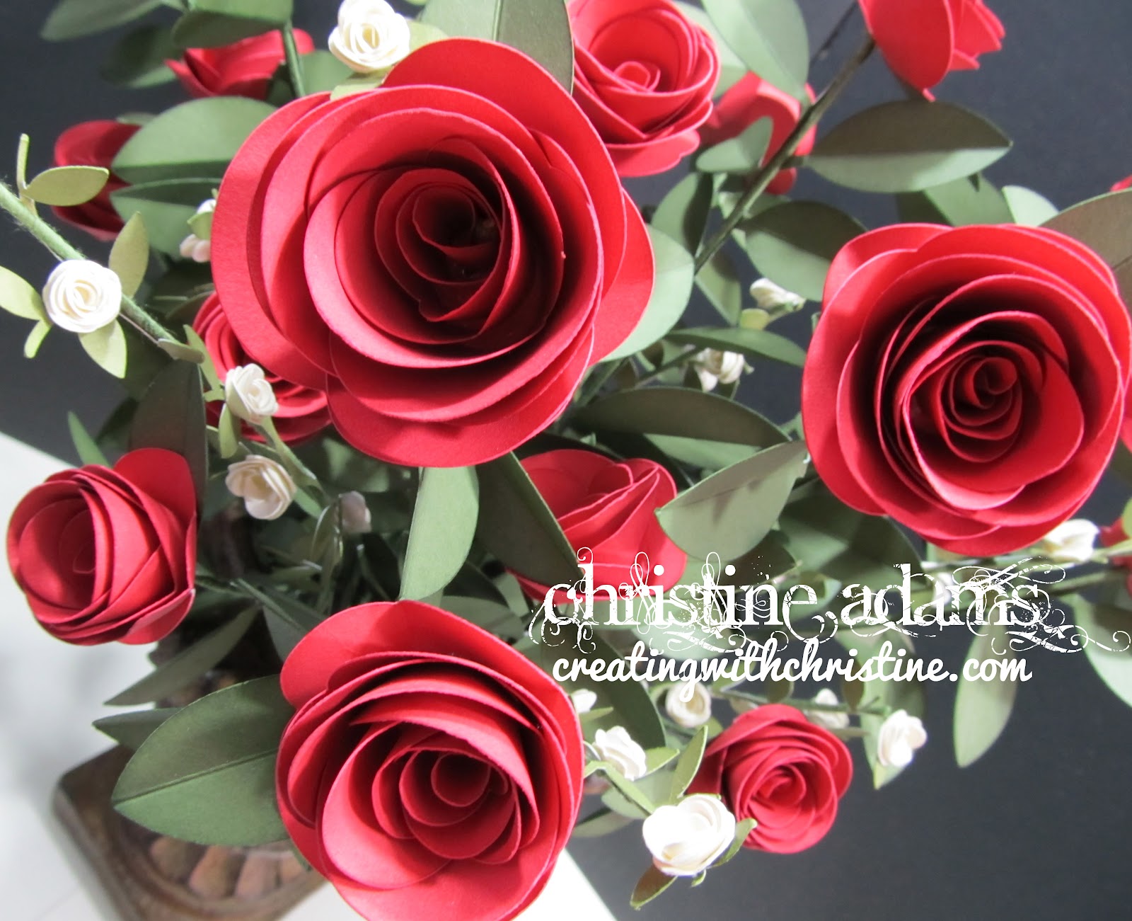 Creating with Christine Cricut Class Rose Flower Bouquets