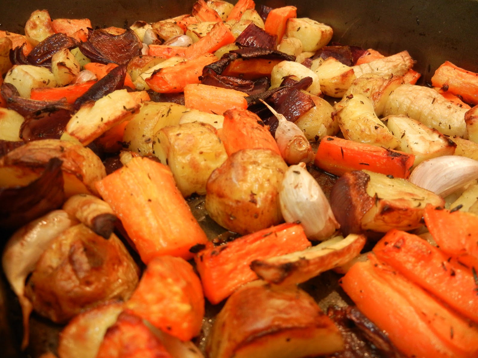 Oven Lovin' Roast Vegetables and Pesto