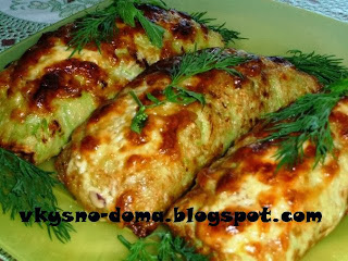 Запеченные кабачковые рулетики
