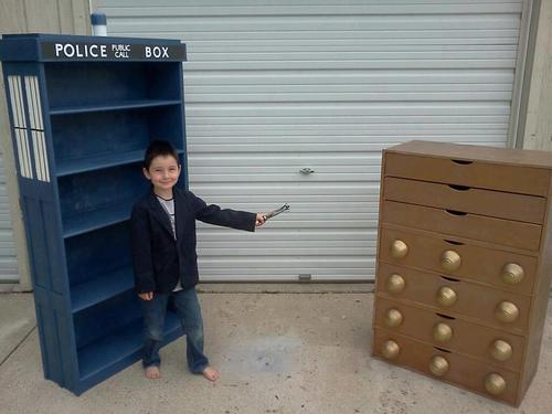 Hello I M The Doctor Tardis Bookshelf And Dalek Dresser