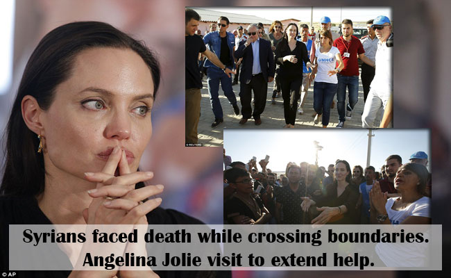 Syrians faced death while crossing boundaries. Angelina Jolie visit to extend help. Syrians faced death while crossing boundaries. Angelina Jolie visit to extend help.