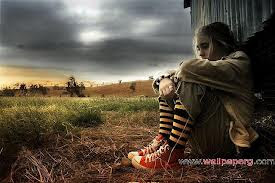 sad alone girl