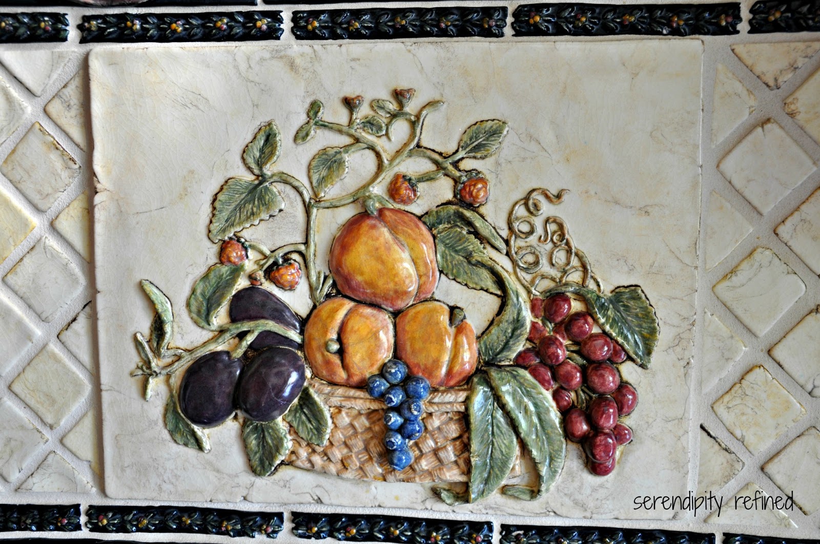 Kitchen backsplash ceramic tile Hand Painted Ceramic Tiles Kitchen