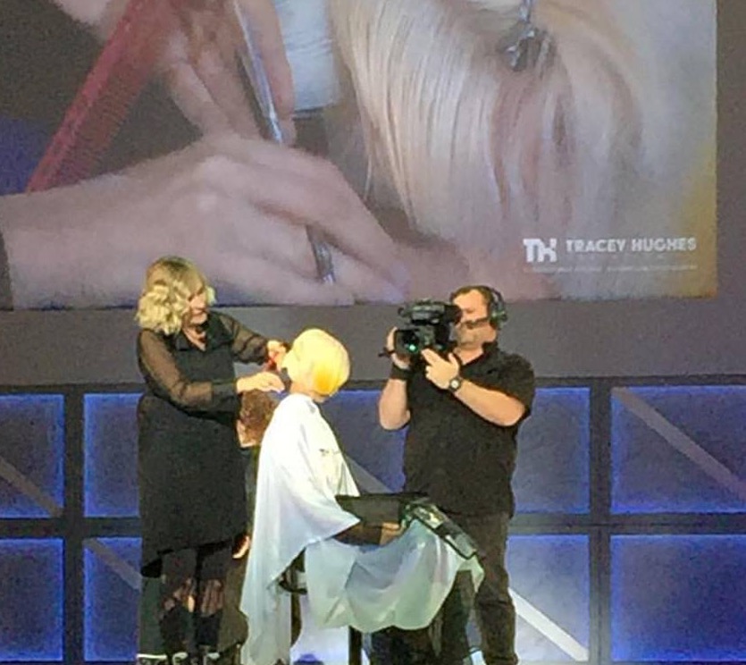 Keely Webster Premier Orlando 2016 on stage with Hair Icon Tracey Hughes