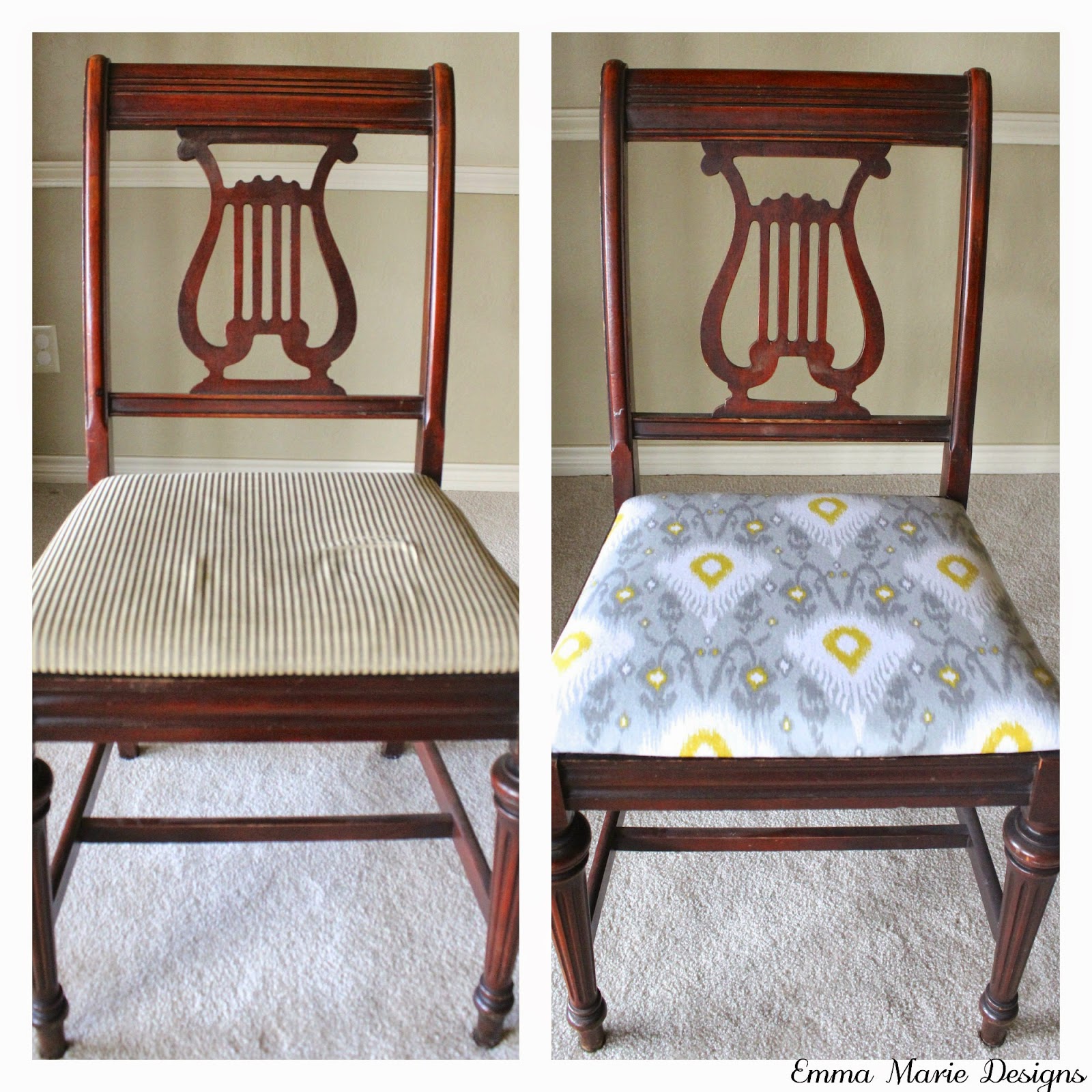 How to Recover a Chair Seat Cushion Emma Marie Designs
