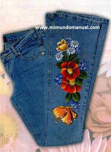 Jeans pintados a mano ~ Mimundomanual