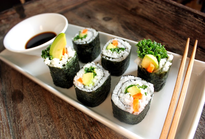 Oppskrift Vegan Vegetar Vegansk Sushi Maki Grønnkål