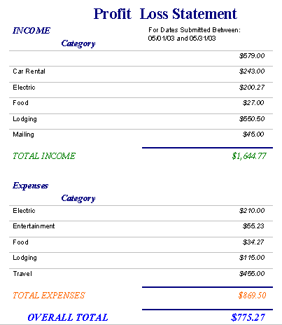 quarterly profit loss statement