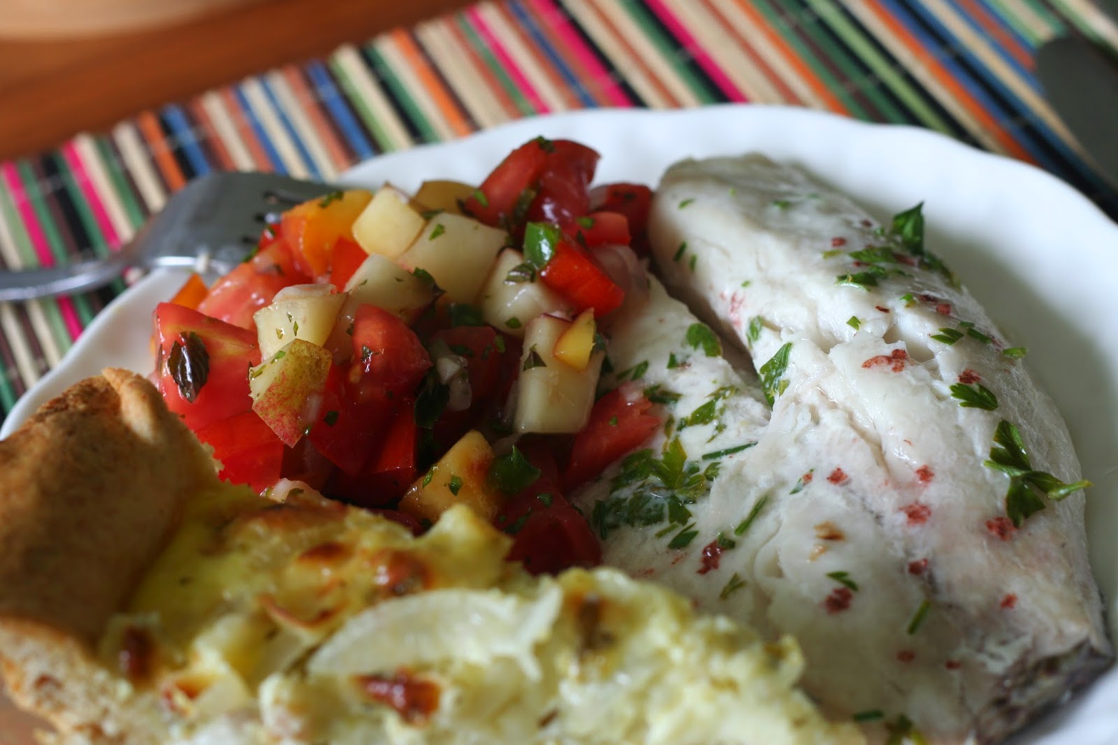 Tilapia with Tomato Peach Salsa Healthy Eating for Ordinary People