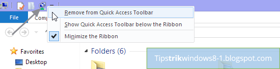 remove from quick access toolbar