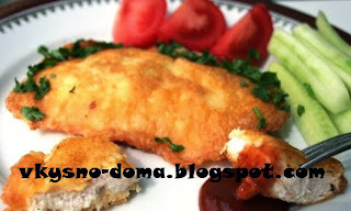Куриная отбивная в сырном кляре