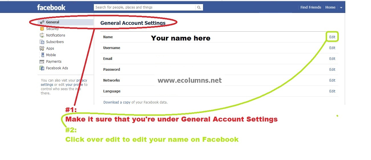 How to Change Your Name on Facebook Profile? eColumns Columns on