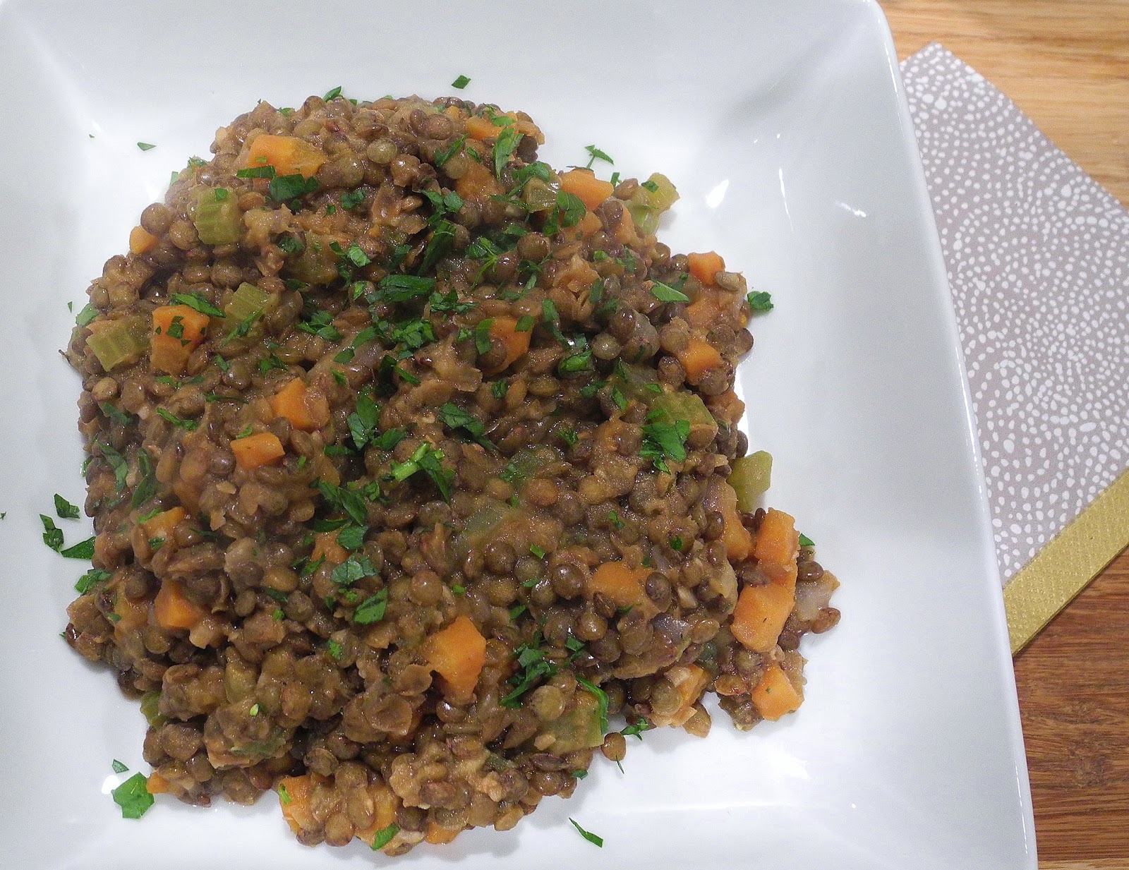 Delish Dish Cooks Braised Lentils