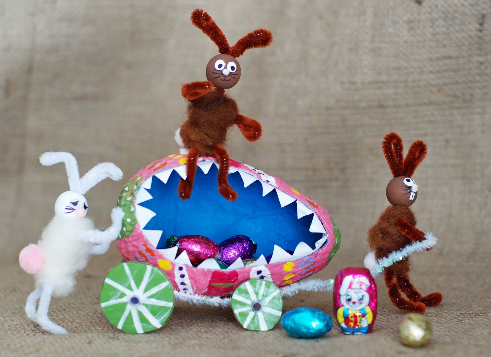 that artist woman Wool Roving Bunnies