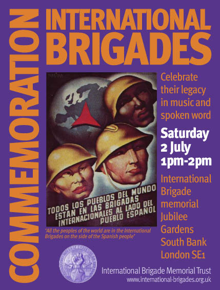 2 julio Homenaje a las Brigadas Internacionales en Londres