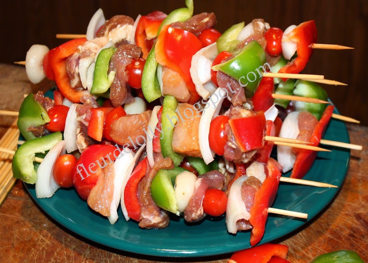 Fleur de Lolly Tiki Time Pork and Veggie Kebabs