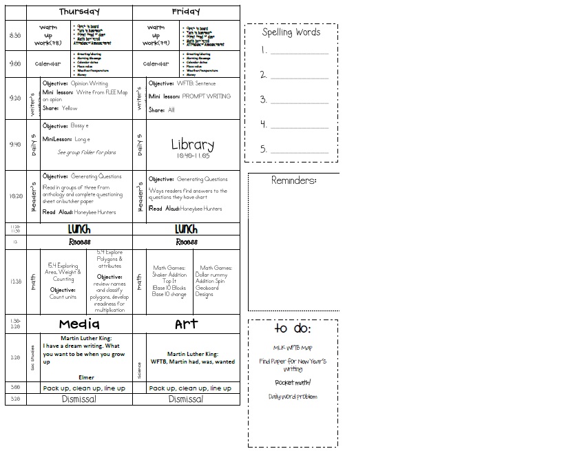 class lesson plan template