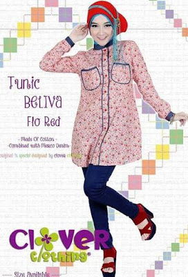 Busana muslim bahan katun motif bunga image Busana muslim bahan katun motif bunga image