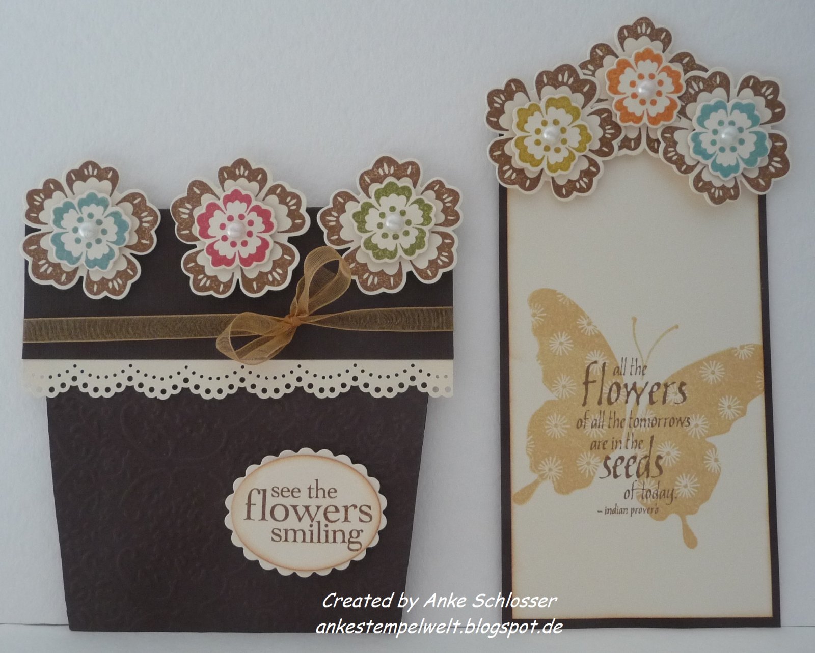 A n k e s *** S t e m p e l w e l t *** Flower Pot Pocket Card