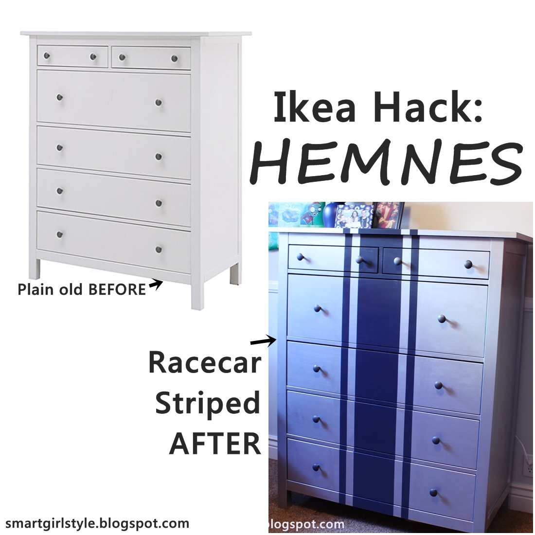 Smartgirlstyle Ikea Hemnes Dresser A Racecar Stripe