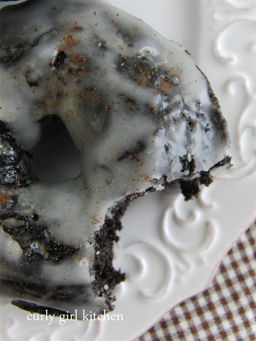 Curly Girl Kitchen Baked and Glazed Chocolate Coffee Cake Doughnuts