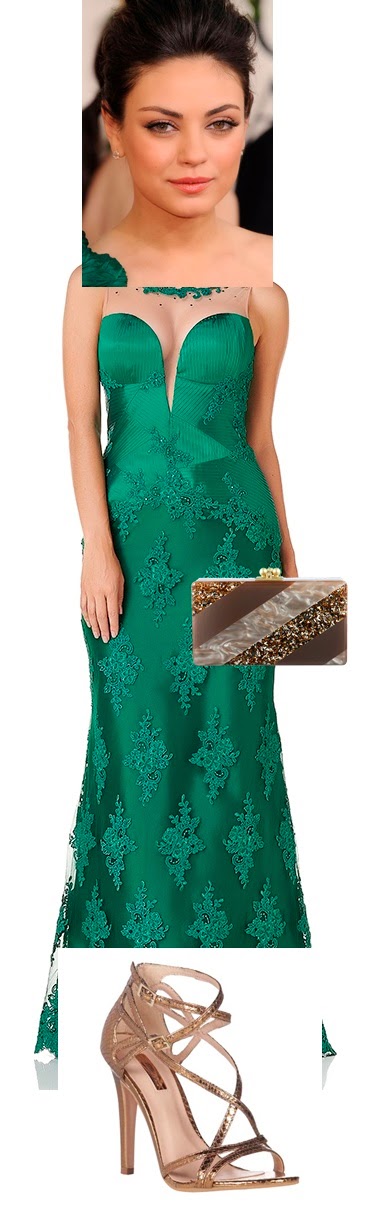 vestido verde com sapato nude
