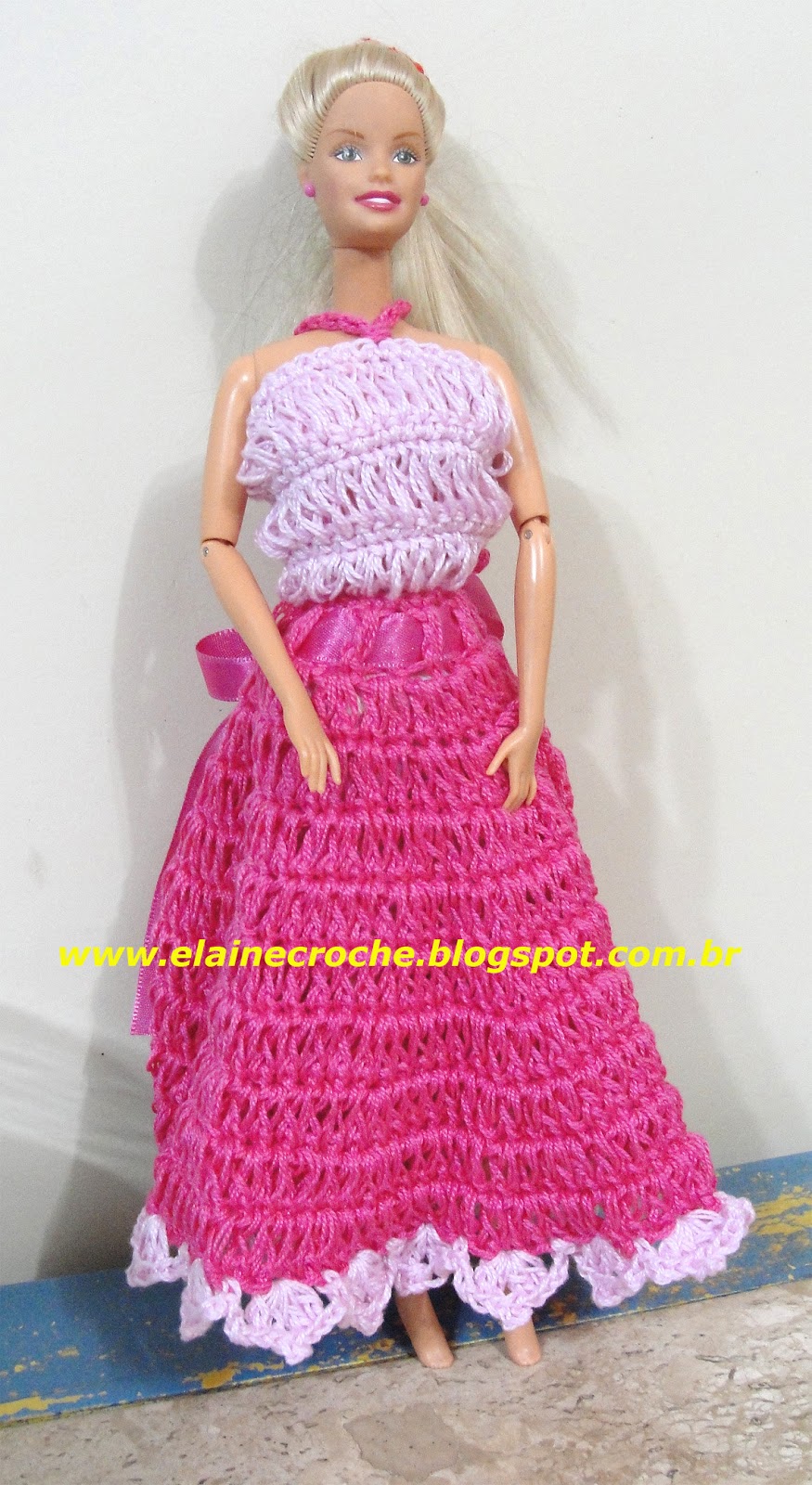 Elaine Croche: Vídeo Aula Crochê - Vestido Boneca Barbie Modelo 2