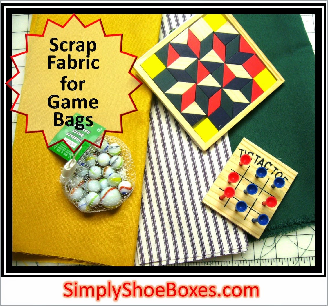 Simply Shoeboxes Heavy Duty Fabric Scraps Utilized for Game Bags for