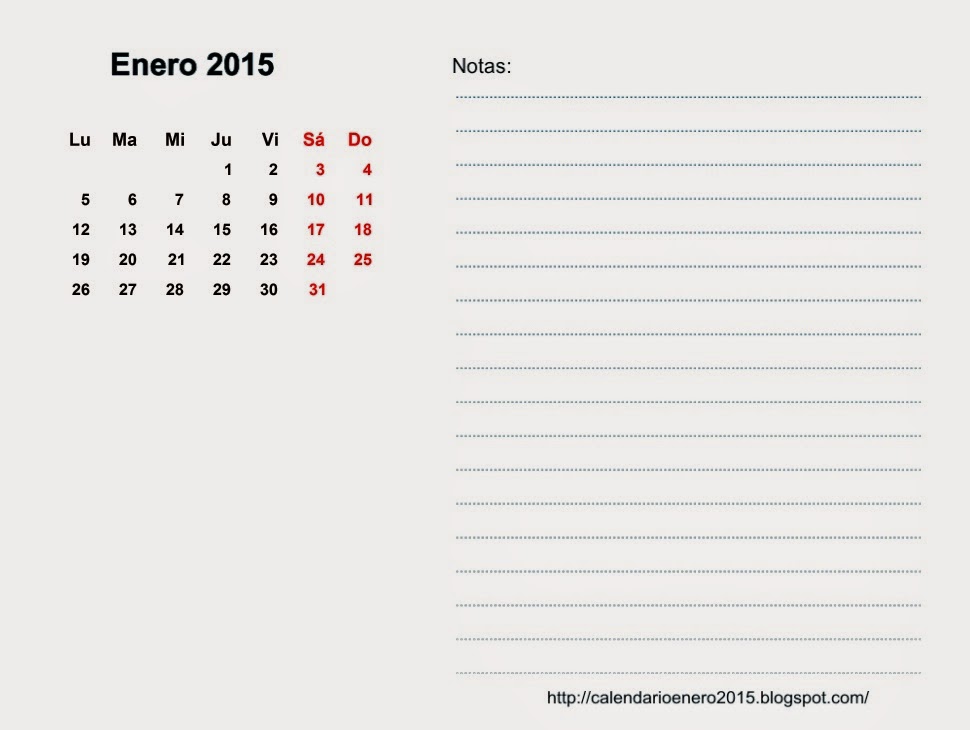imprimir calendario 2015