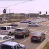 CCTV camera footage of Motoryclist landing on feet after crashing into car in Clearwater, Florida (Video)