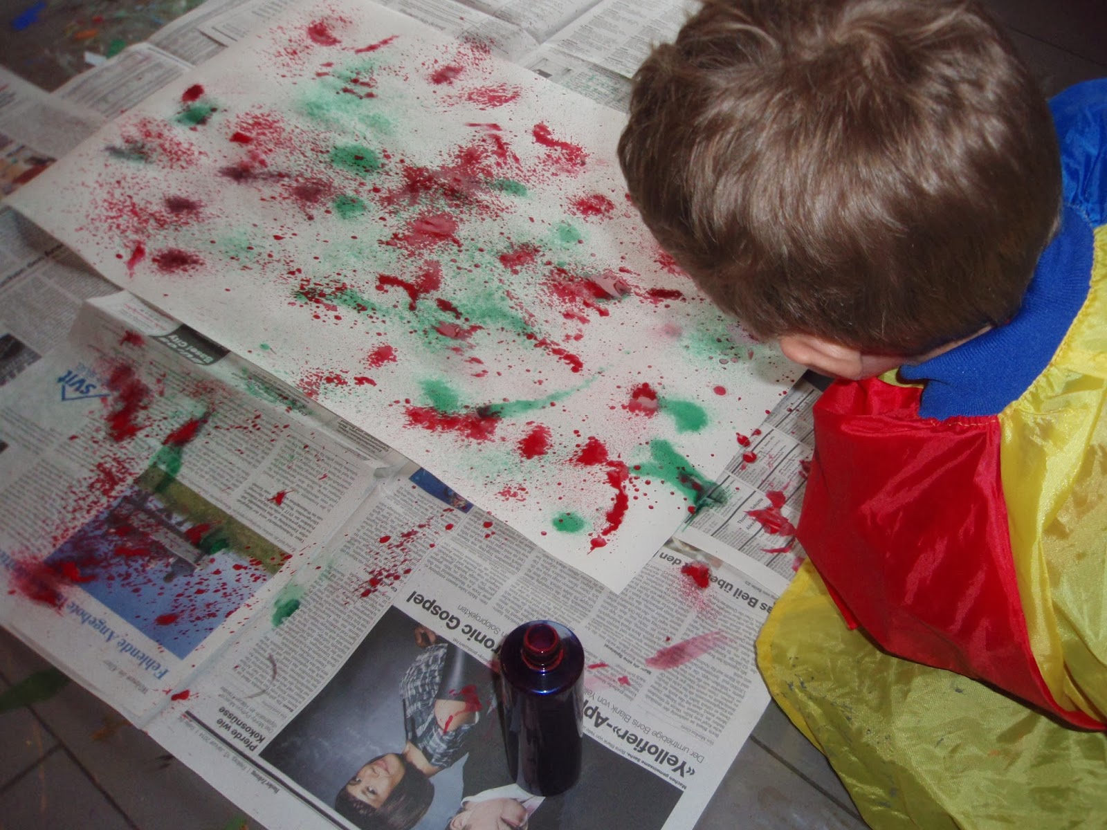 Mothers Messy Madness Spray painting