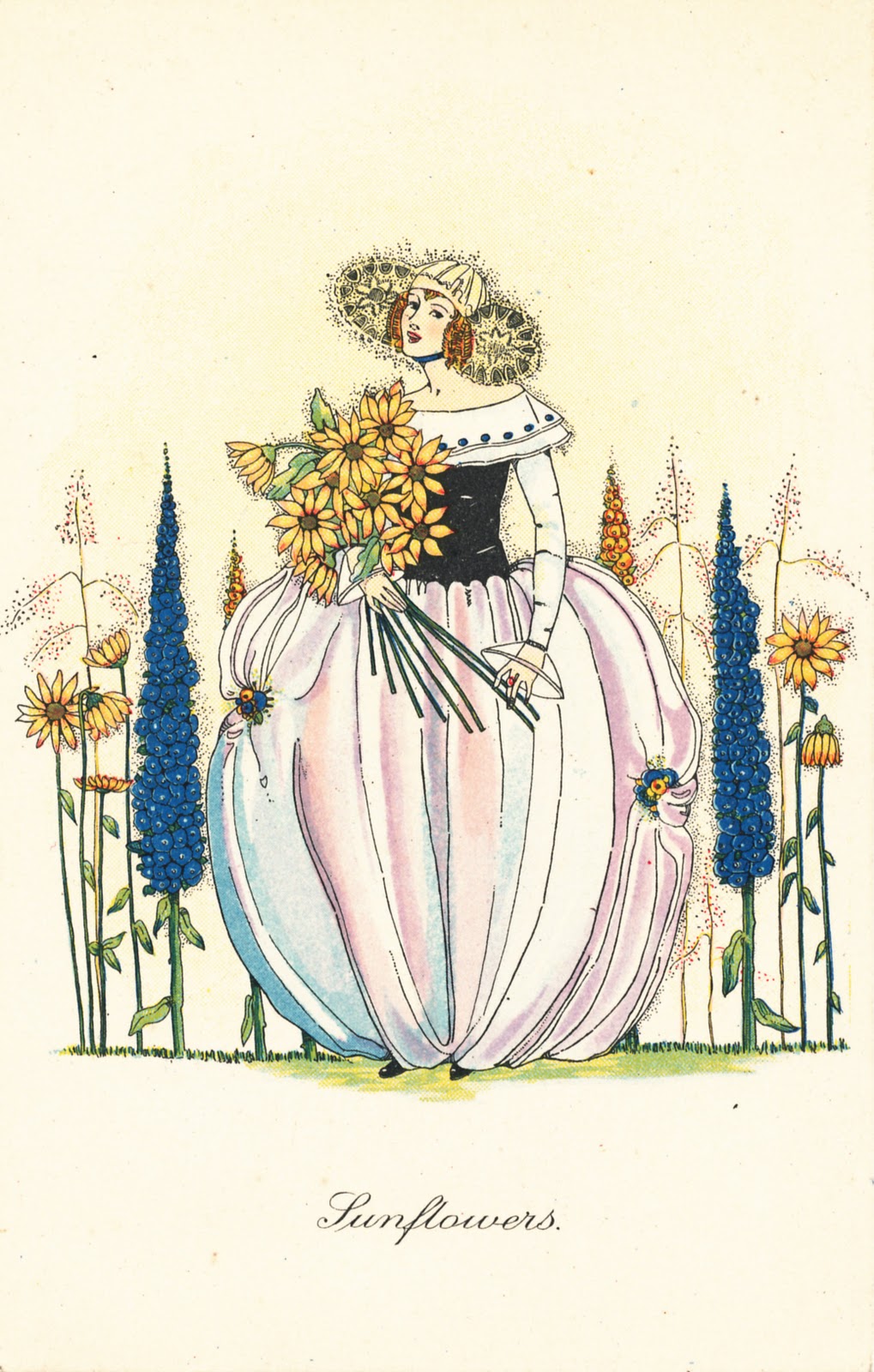 Collage Candy Art Deco postcards by C.E. Shand