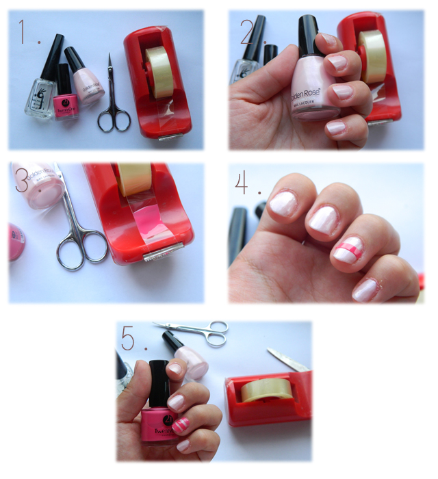 Social Wardrobe: DIY OF THE WEEK: pink nails with stripes by Fashion
